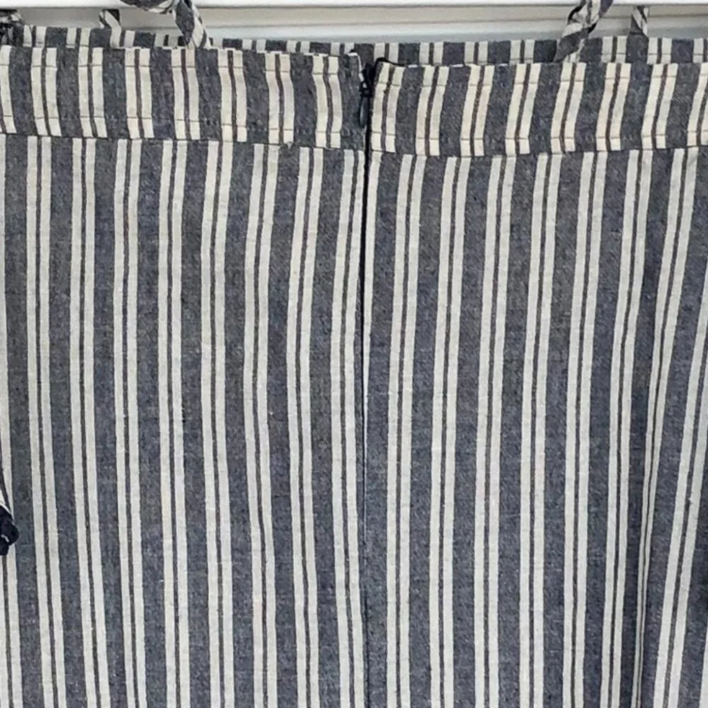 ***SOLD*** Bohemian Blue White Stripe Cold Shoulder Tunic Top - Picture 4 of 4